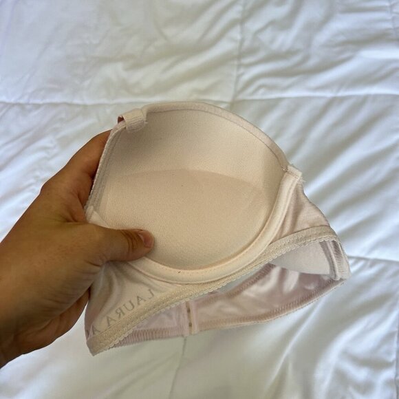 Laura Ashley Womens 2 Pack Bra 34B Pink Blue Underwired Push Up Bra Soft - Picture 5 of 11